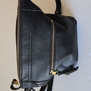The Sak Black Crossbody Bag with Gold Hardware
